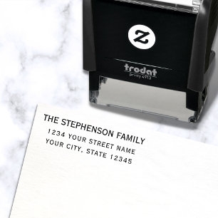 Modern Minimal Clean Custom Name Return Address Permastempel