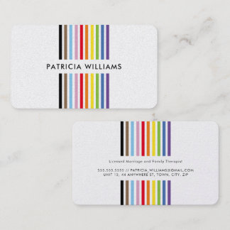 MODERN MINIMAL colorful stripe rainbow pride LGBTQ Visitenkarte