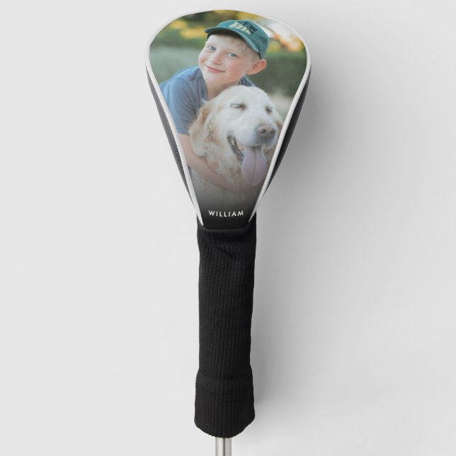 Modern Minimal Create Your Own Photo Name  Golf Headcover (Vorderseite)