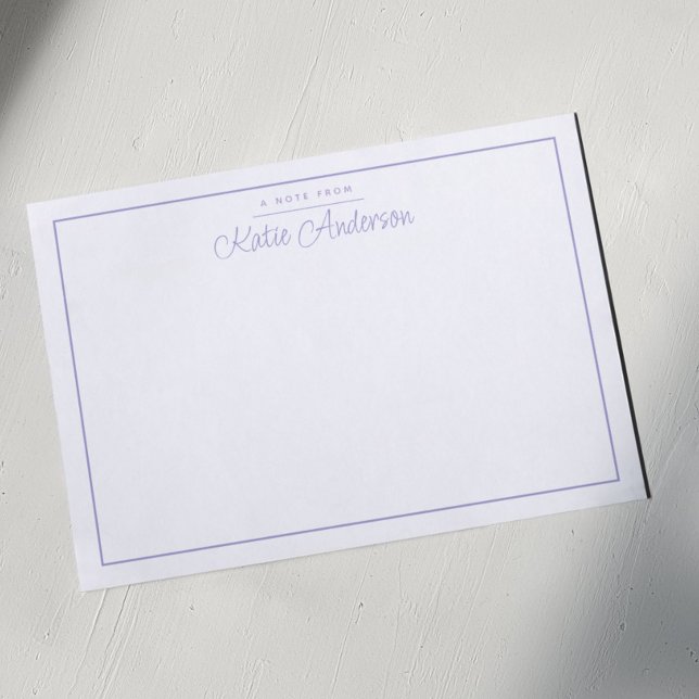Modern Minimal Cursive Script Pastel Purple Mitteilungskarte (Von Creator hochgeladen)