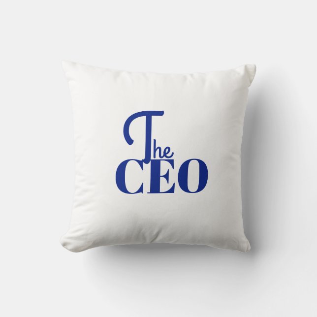 Modern Minimal Der CEO Blau Kissen (Vorderseite)
