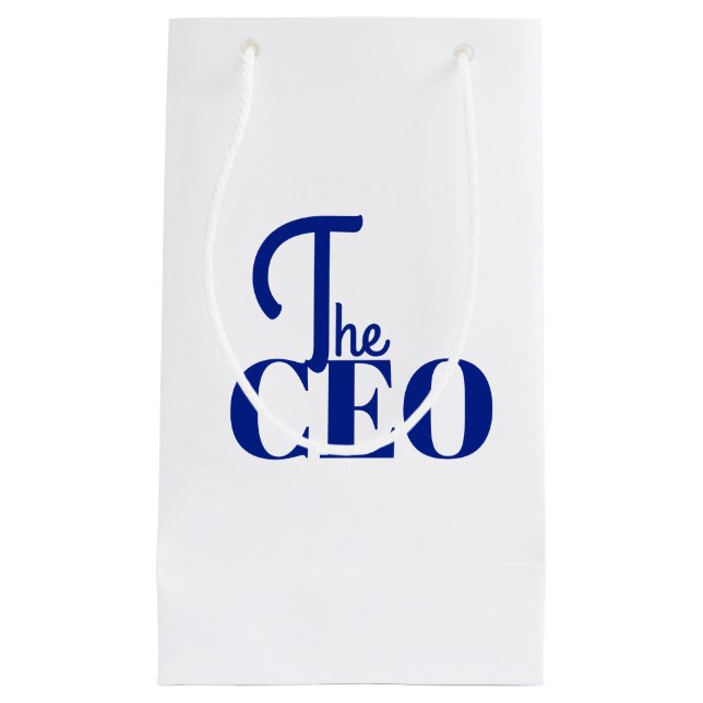 Modern Minimal Der CEO Blau Kleine Geschenktüte (Vorderseite)