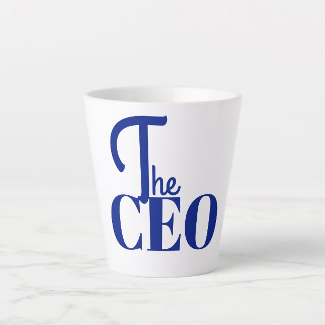 Modern Minimal Der CEO Blau Milchtasse (Vorderseite)