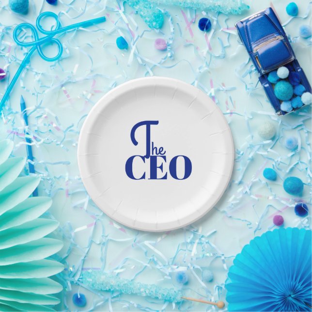 Modern Minimal Der CEO Blau Pappteller (Party)