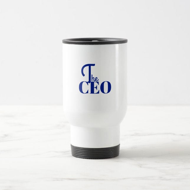 Modern Minimal Der CEO Blau Reisebecher (Mittel)