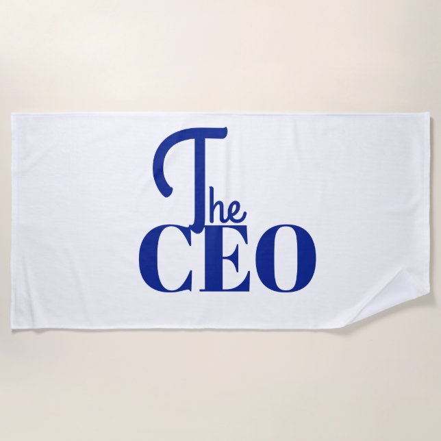 Modern Minimal Der CEO Blau Strandtuch (Vorderseite)