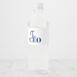 Modern Minimal Der CEO Blau Wasserflaschenetikett