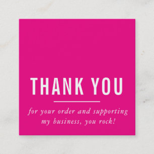 MODERN MINIMAL einfach danke Ihnen hell rosa LOGO Quadratische Visitenkarte