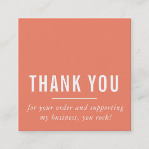 MODERN MINIMAL einfach danke Orange LOGO Quadratische Visitenkarte