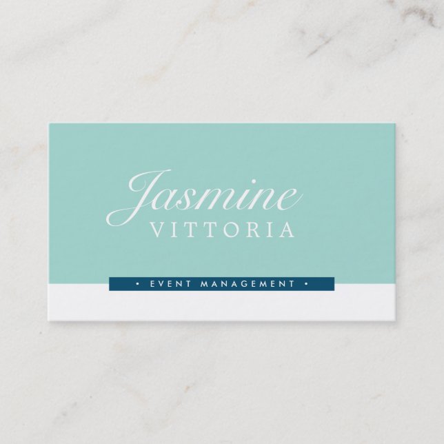 MODERN MINIMAL einfache schwarze Farbe Minze grüne Visitenkarte (Vorderseite)