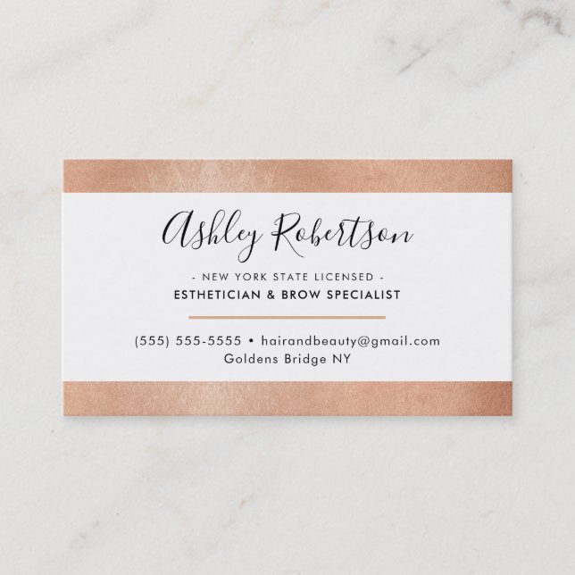 MODERN MINIMAL elegant stilvoll, schlicht, Rose Go Visitenkarte (Vorderseite)