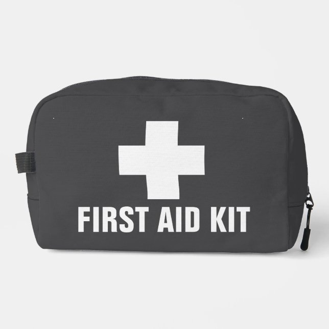 Modern Minimal Emergency First Aid Identification Waschbeutel (Vorderseite)