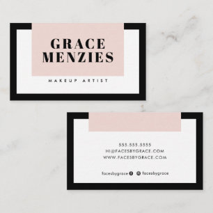 MODERN MINIMAL Farbblock Chic schwarz rot Rosa Visitenkarte