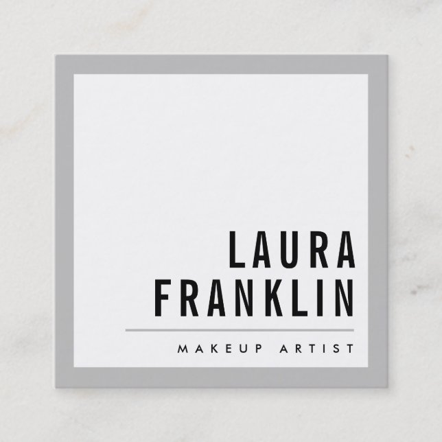 MODERN MINIMAL fett hellgrau schwarz Quadratische Visitenkarte (Vorderseite)