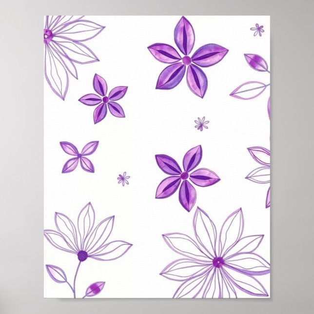 Modern Minimal Floral Abstract Line Art Poster (Vorne)