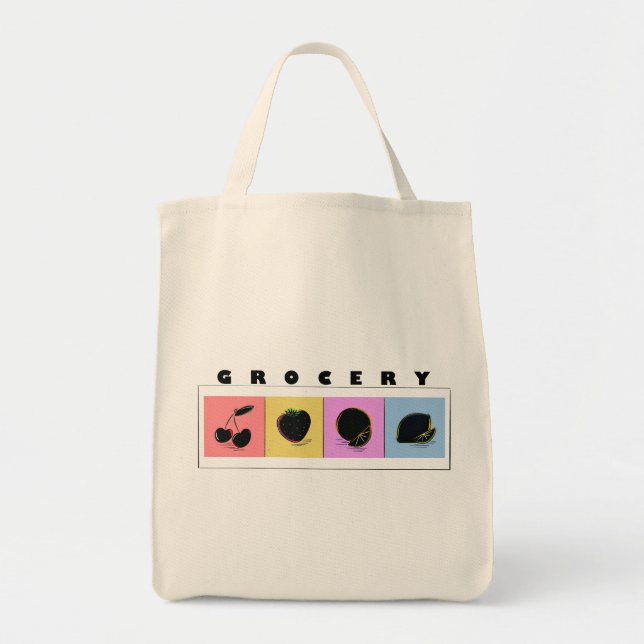 Modern Minimal Fruits Illustration Tragetasche (Vorne)