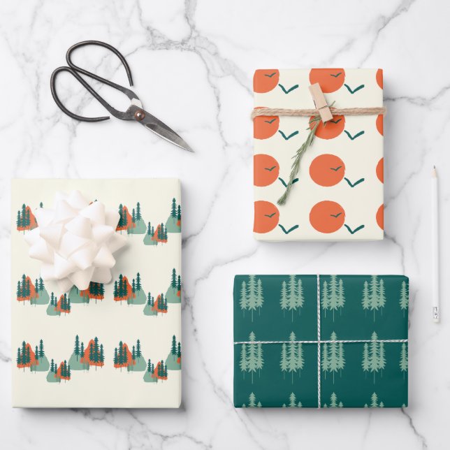 Modern Minimal Gift Wrap Geschenkpapier Set (Vorderseite)