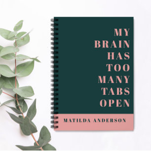 Modern minimal green and pink typography journal notizblock