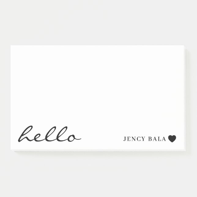Modern Minimal Heart Clean White Design Post-it Klebezettel (Vorderseite)