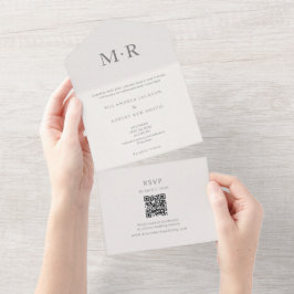 Modern Minimal Intimate Wedding All In One Einladung
