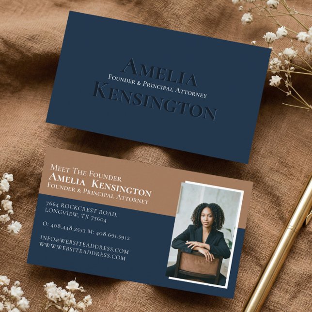 Modern Minimal Lawyer Law Firm Attorney Photo  Visitenkarte (Modern Minimal Lawyer Law Firm Attorney Photo Business Card)