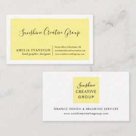 Modern Minimal Lemon Gelb Visitenkarte