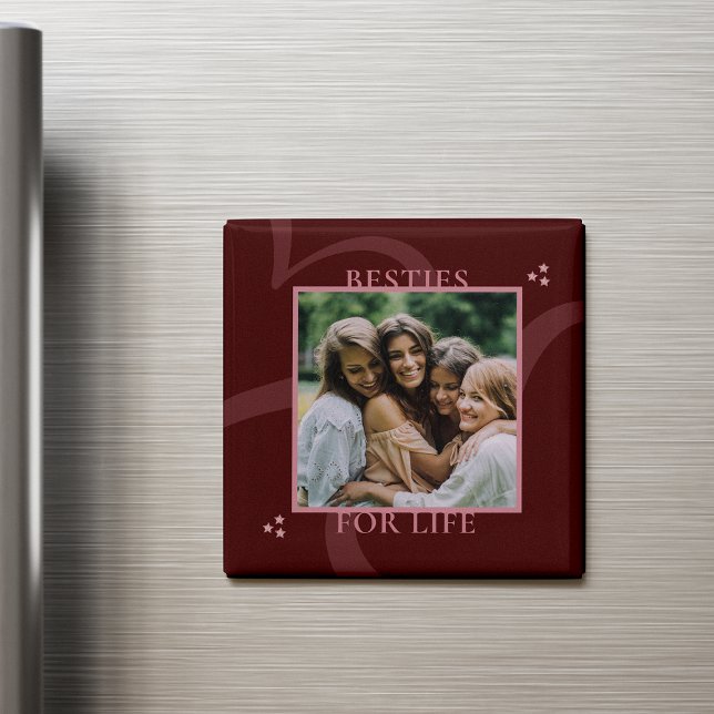 Modern Minimal Maroon Chic Typography Galentine's Magnet (Von Creator hochgeladen)