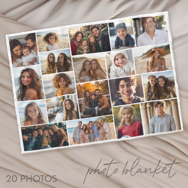Modern Minimal - Nur 20 Fotos Fleecedecke (Photo Blanket - Customize with your favorite pictures)