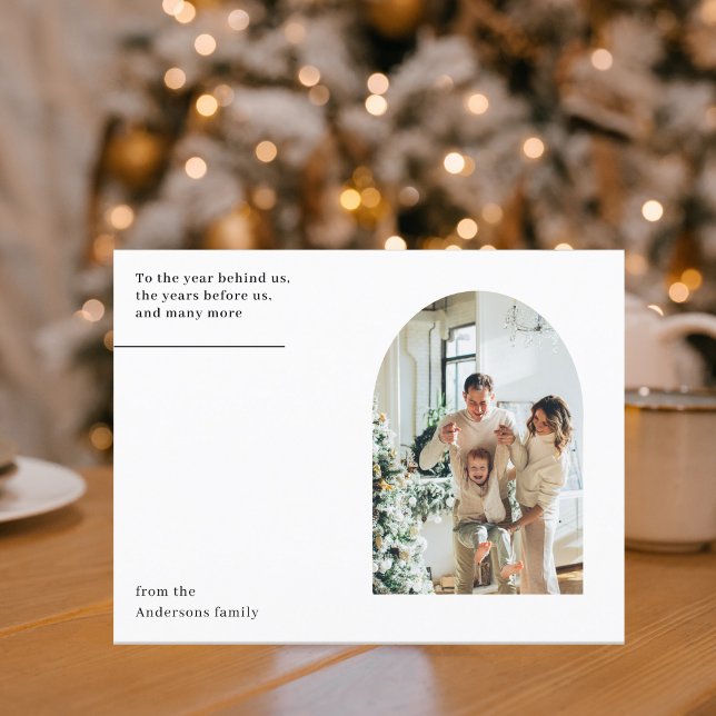 Modern Minimal Photo Arch Christmas Cards Postkarte (Von Creator hochgeladen)