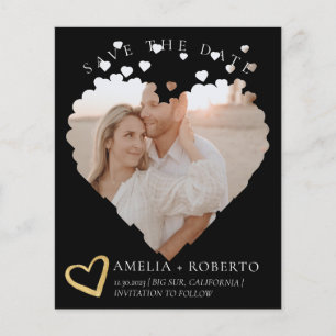 Modern Minimal Photo Frame Save The Date Card Flyer