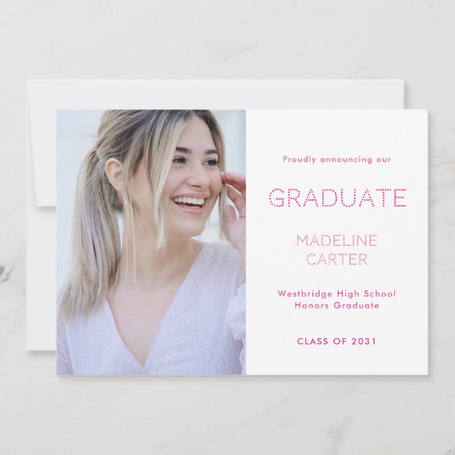 Modern Minimal Photo Graduation Announcement Ankündigung (Vorderseite)