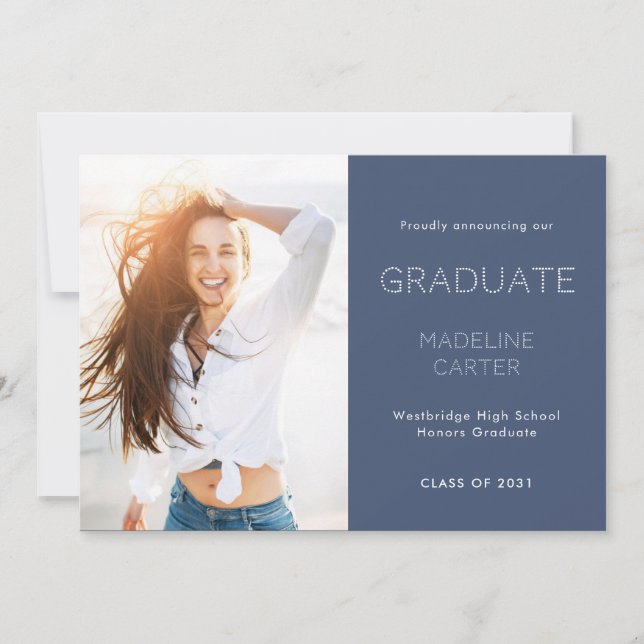 Modern Minimal Photo Graduation Announcement Ankündigung (Vorderseite)