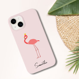 Modern Minimal Pink Flamingo Case-Mate iPhone 14 Hülle