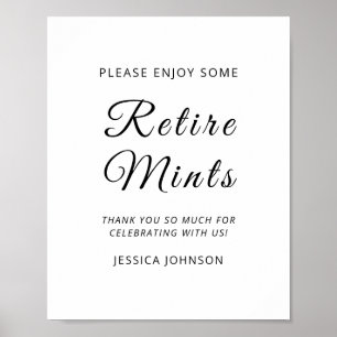 Modern Minimal Retirement Gastgeschenk Sign Poster