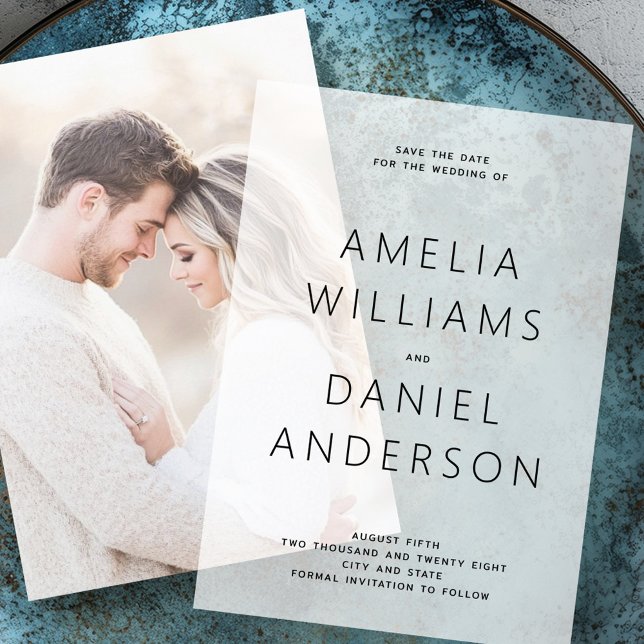 Modern minimal Save the Date (Modern minimal Save the Date Vellum Invitations)