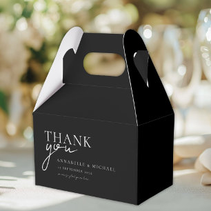 Modern, minimal, schwarz, Hochzeit Geschenkschachtel