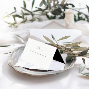 Modern Minimal Schwarze und Weiße Hochzeit Visitenkarten