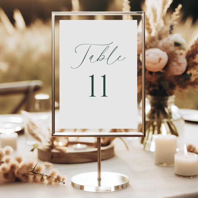 Modern Minimal Script Wedding Table Number Card Einladung (Von Creator hochgeladen)