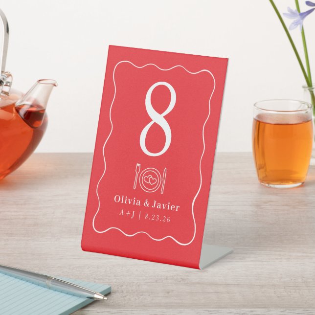 Modern Minimal Simple Wedding Table Numbers Sockelschild (In SItu)