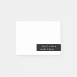 Modern Minimal | Stilvolle schwarze und weiße Noti Post-it Klebezettel