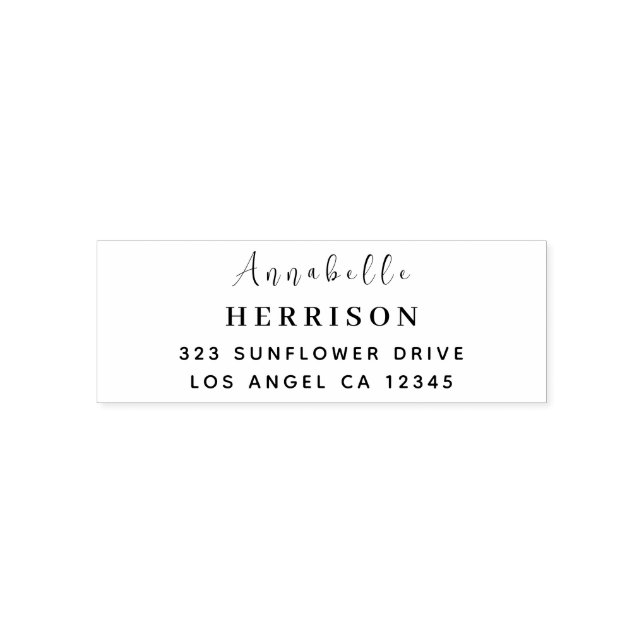 Modern Minimal | Stilvolle Trend Rücksendeadresse Permastempel (Design)