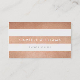 MODERN MINIMAL Streifen Muster fett Rose weiß Visitenkarte