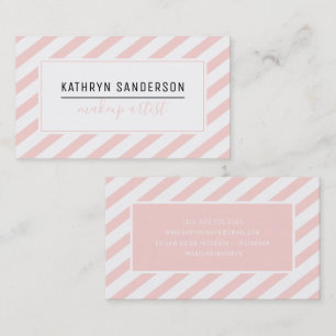 MODERN MINIMAL STRIPE, einfach rot, rosa, weiß Visitenkarte