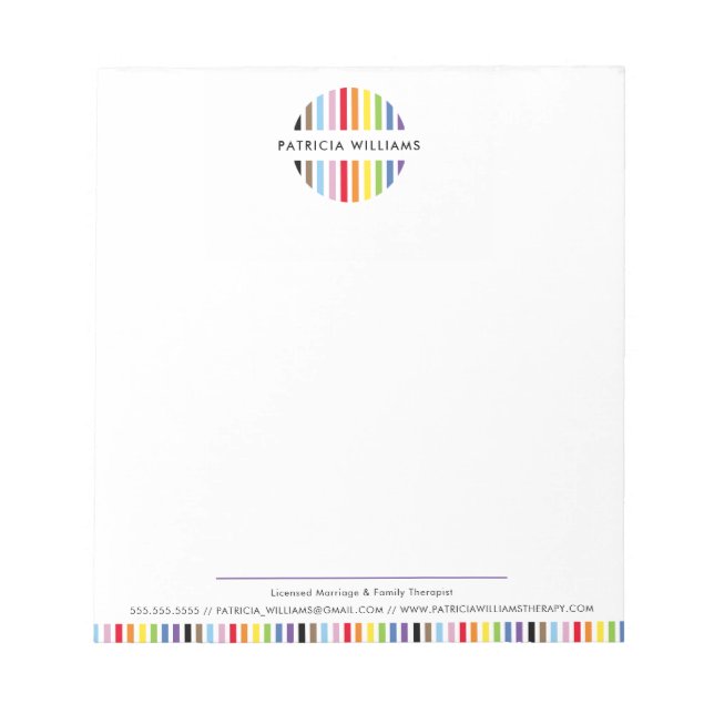 MODERN MINIMAL stripe logo rainbow pride LGBTQ Notizblock (Vorderseite)