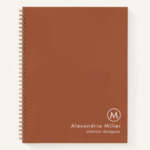 Modern Minimal Terracotta Monogram Notizbuch