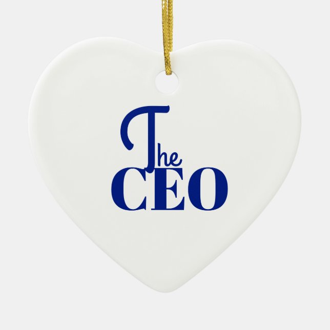 Modern Minimal The CEO Blue Keramik Ornament (Vorne)