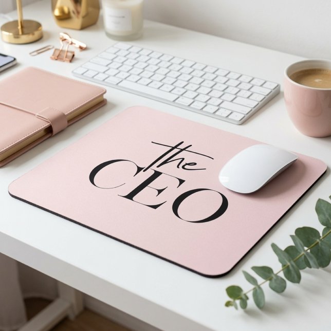 Modern Minimal The CEO Mauspad | Chic Pink  (Von Creator hochgeladen)
