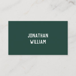 Modern Minimal Typografie Emerald Grünbuch Visitenkarte