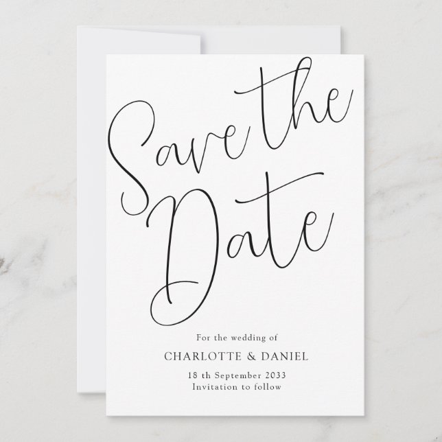 Modern, Minimal, Typografie - Save the Date Karte (Vorderseite)