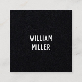 Modern Minimal Typography Black Paper Square Quadratische Visitenkarte